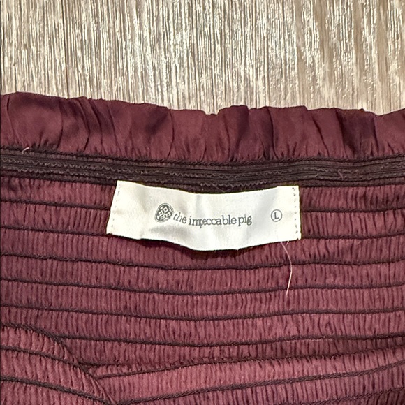 The Impeccable Pig Burgundy Layered Mini Skirt - Picture 3 of 3